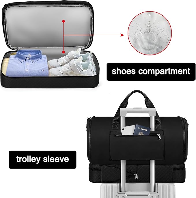 Convertible Travel Garment Bags - Carry On Garment Duffel Bag with Shoe Compartment Large Travel Garment Bag with Storage Bag Toiletry Bag 2 in 1 Hanging Suit Bag Weekender Bag for Women Men 3pcs Set