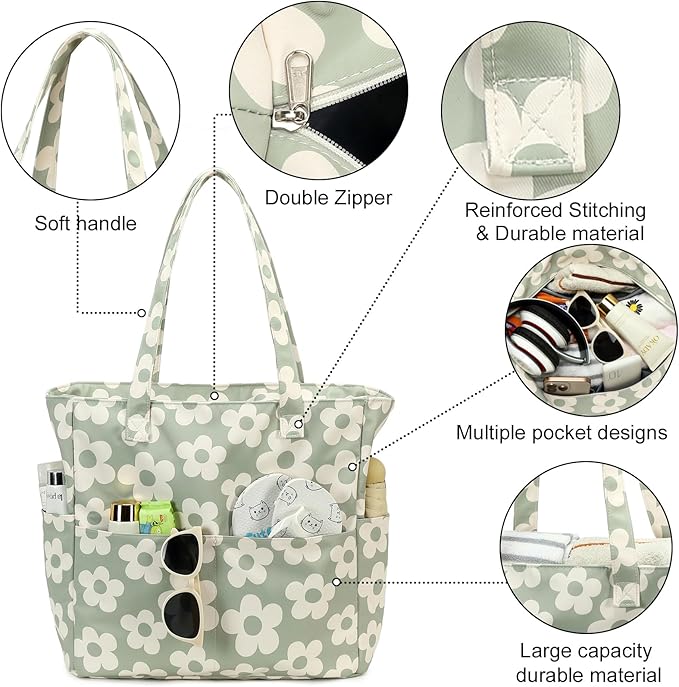 Waterproof Beach Tote Pool Bags for Women Ladies Extra Large Gym Tote Carry On Bag With Wet Compartment for Weekender Travel
