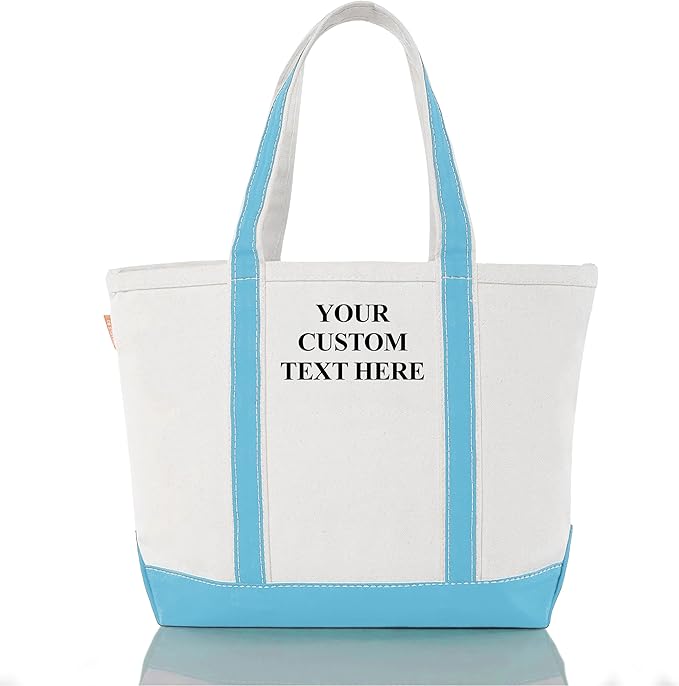CB STATION Medium Classic Canvas Tote Bag for Women, Top Zipper Closure, Outer Pocket, Daily Essentials, Groceries, Traveling
