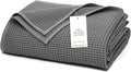 BOLL & BRANCH Waffle Bed Blanket - Twin, Stone - Luxury 100% Organic Cotton - Soft, Lightweight and Breathable - Textured Waffle Weave Design