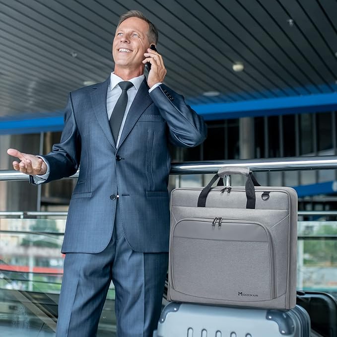 Modoker Suit Luggage Garment Bag with Shoulder Strap, Suit Carry on Bag Hanging Suitcase Garment Bags for Men Women Business Travel