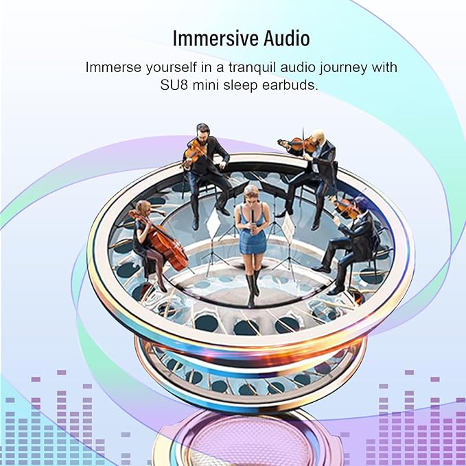 Sleep Earbuds Bluetooth 5.4 in Ear Light-Weight Headphones, Mini Sleep Headphones Small Design for Side Sleepers, 47H Playtime with Charging Case, Clear Calls Earphones, Light Blue