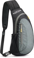 G4Free Sling Bag for Men Women, Small Crossbody Backpack Lightweight Chest Shoulder Bags for Travel, Outdoor and Sports (Black-grey)