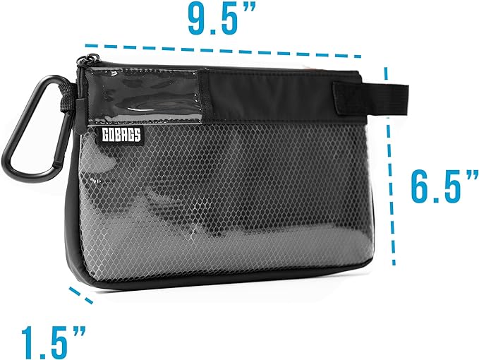 GOBAGS Production Zipper Bags - Electronics & Camera Accessories Bag - Cable organizer, Gear Accessory Pouch, Travel Camera Essentials (Small, Black)