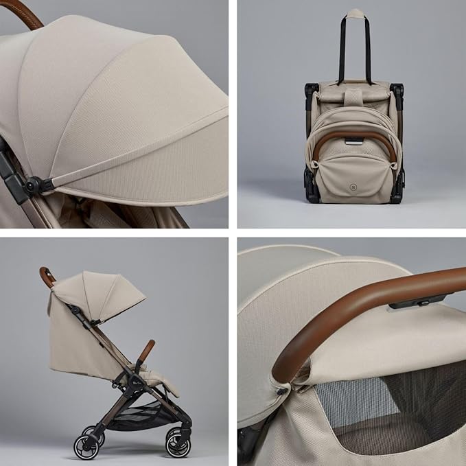 Silver Cross Clic Compact Stroller – Lightweight Travel Stroller for Newborn to Toddler (Birth to 55 lbs), One-Hand Fold, Lie-Flat Seat, Airplane Cabin Approved, UPF50+ Canopy (Latte)