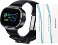 EmeTerm Smart FDA-Cleared Anti-Nausea Wristwatch Touchscreen IP67 Waterproof Morning Motion Sickness Relief Rechargeable Fast Acting Drug Free (Black - Extra 2pack Conductive Gel)