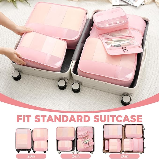 BAGAIL 9 Set Packing Cubes Luggage Packing Organizers for Travel Accessories