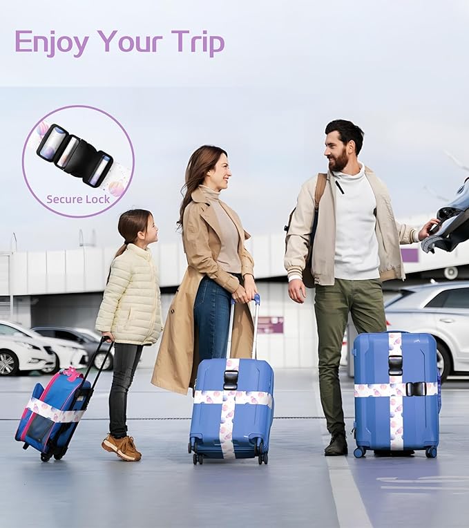 Luggage Straps for Suitcases Travel Belt Luggage Band Heavy Duty Traveling Luggage Identifier Cute Women Girls Unique Accesory,