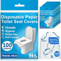 Disposable Toilet Seat Cover - 100 Count Large Flushable Toilet Seat Covers for Travel, Disposable Toilet Seat Cover for Kids, Potty Training & Public Restrooms, Travel Size Paper Seat Covers