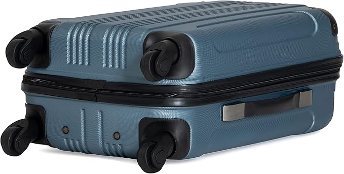 Kenneth Cole REACTION Out of Bounds Lightweight Hardshell 4-Wheel Spinner Luggage, Granite Blue, 20-Inch Carry On