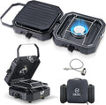 Nice C Camping Stove, Camping Stove Propane, 2 Burner Propane Camping Stove with Grill, Camp Stove, Portable Stove, 16,000 BTU Camp Stove with 2 Burner, Grill & Carry Bag for Camping