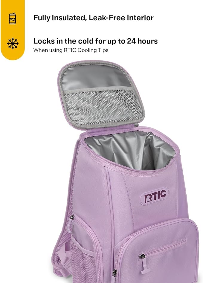 RTIC 15 Can Lightweight Backpack Cooler Soft Insulated Portable Bag for Lunch, Beach, Drink, Beverage, Travel, Camping, Picnic, Car, Hiking,