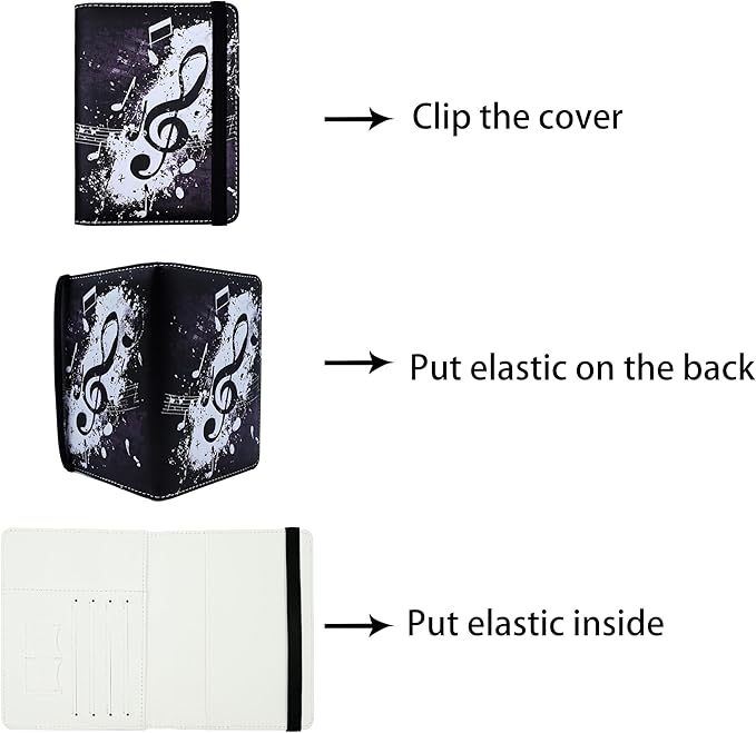 Music Note Passport Holder for Women and Men PU Leather Passport Cover for Travel