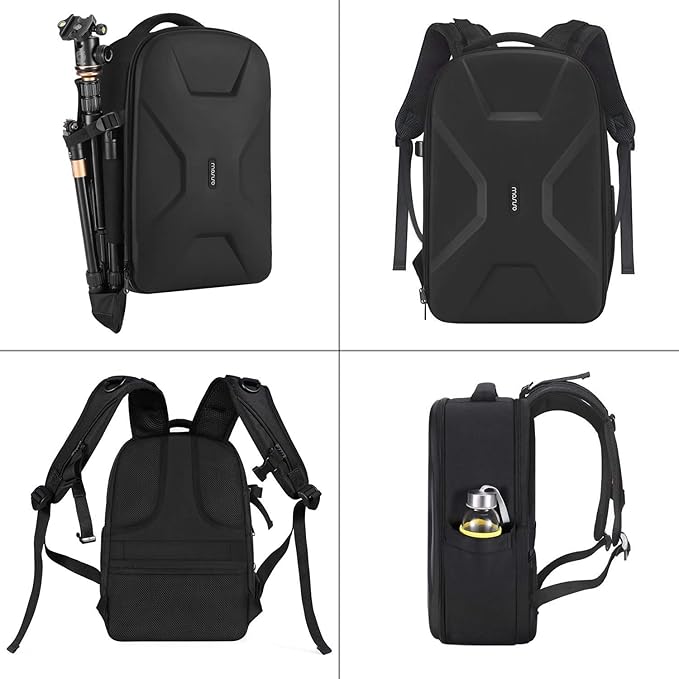 MOSISO Camera Backpack, DSLR/SLR/Mirrorless Photography Camera Bag 15-16 inch Waterproof Hardshell Case with Tripod Holder&Laptop Compartment Compatible with Canon/Nikon/Sony, Black