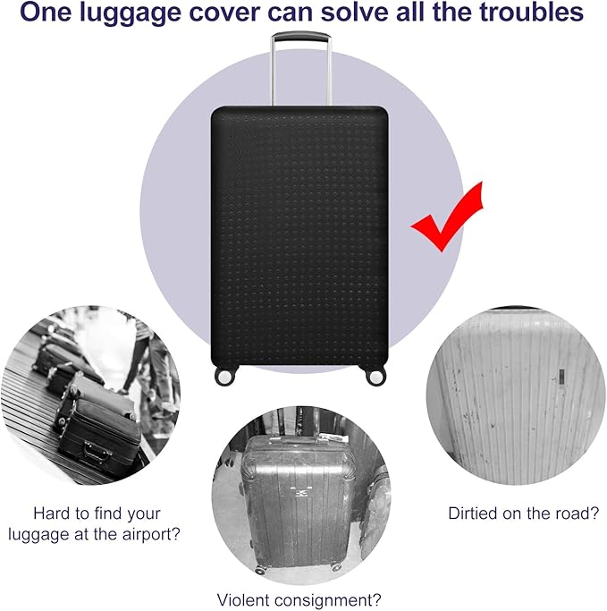 7-Mi Travel Luggage Cover Protector, Washable Suitcase Protector Anti-scratch Spandex Baggage Covers Fits 31-32 Inch Luggage