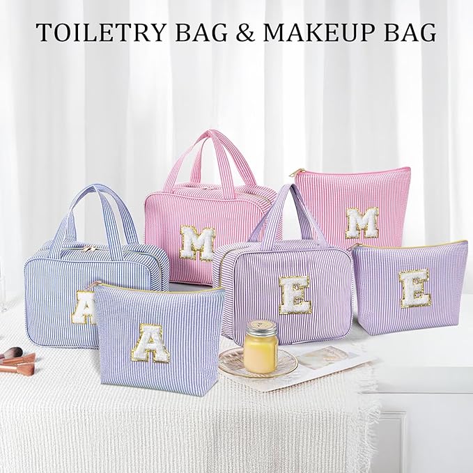 YOOLIFE Graduation Gifts for Her - Hanging Toiletry Bag for Women, Travel Toiletry Bag Makeup Bag, Personalized Travel Essentials for Women - Letter G, Pink