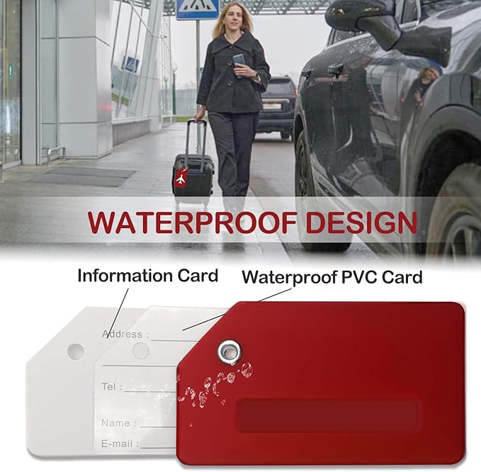 Luggage Tags for Suitcases, Quickly Spot 8Pcs Luggage Identifier Tags, Travel Essentials Accessories Name Tags for Backpacks, Suitcases, Travel Bags, Baggage, Cruise - Flexible Silicone (RED)
