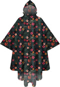 PTEROMY Hooded Rain Poncho for Adult with Pocket and Zipper, Waterproof Lightweight Raincoat for Men and Women