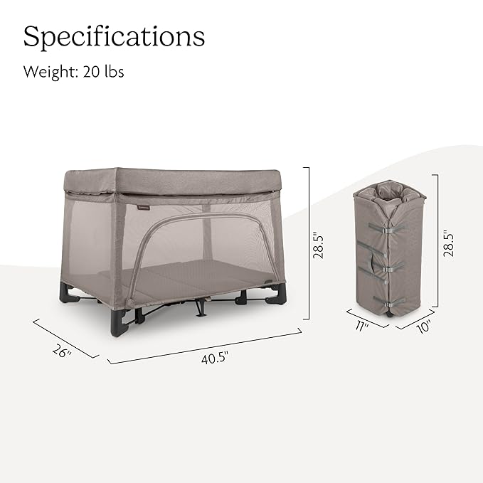 UPPAbaby Remi Playard | Deluxe 3-in-1 Portable Playard, Bedside Bassinet + Travel Crib| Mesh Bassinet, Mattress, Organic Cotton Mattress Cover + Storage Bag Included | Wells (Dark Taupe Mélange)