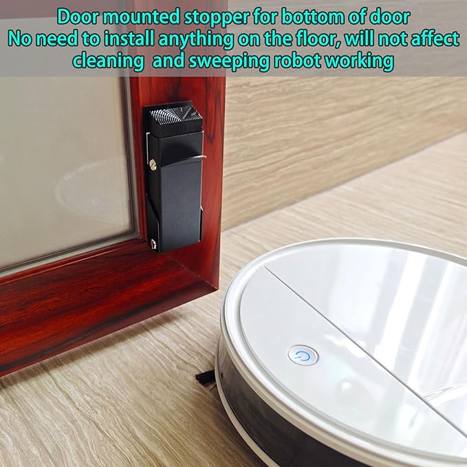 Door Stoppers No Drilling, Kick Down Door Stop, Door Stops for Bottom of Door, One Touch Rubber Door Stop Holder Keep Door Open, Self-Adhesive or Screw Easy Install, Upgraded Anti-Slip Rubber