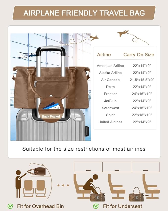 Birthday Graduation Gifts for Daughter,Initial Travel Duffel Bag Sports Gym Bag for Girls Teen Kids Birthday Gifts,Personalized Weekender Bag Carry On Tote Bags Cute Overnight Bag for Women(Brown, E)