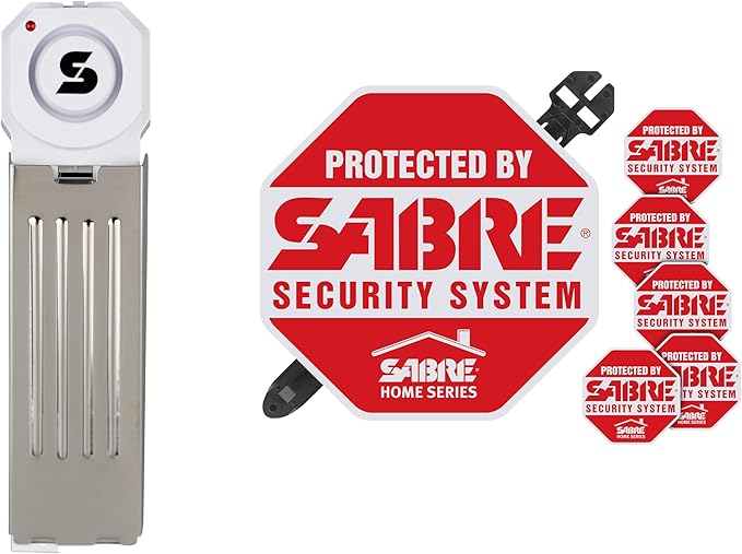 SABRE 120 dB Wedge Door Stop Security Alarm, Extremely Loud Wireless Siren Audible Up to 1,500 Ft., Non-Skid Pad, Compact Alarm Great for Home, Travel, Apartment or Dorm