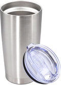 20oz Tumbler Stainless Steel Tumbler Cup with Lid Vacuum Insulated Double Wall Travel Mug, Durable Powder Coated Travel Coffee Tumbler Mug for Hot & Cold Drinks, Stainless Steel,1 Pack