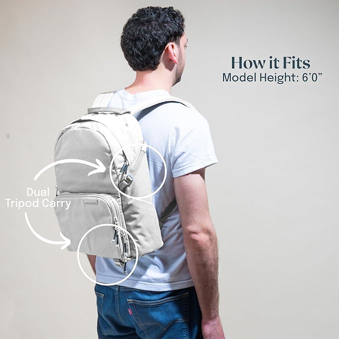 BREVITE - The Jumper - Compact Camera Backpacks for Photographers - A Minimalist & Travel-friendly Photography Backpack Compatible With Both Laptop & DSLR Accessories 18L (Nimbus Gray)