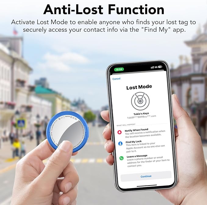 2025 New [Apple MFi Certified] (iOS Only) Air Tracker Tag-4 Pack, Bluetooth Tracker for Apple Find My, Replaceable Battery, Key Finder and Item Locator Smart Tag for Keys, Bags, Luggage, Pets, (Blue)