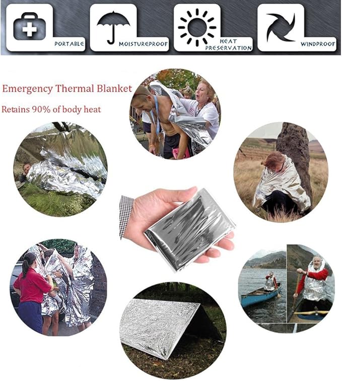 XUANLAN Emergency Survival Kit 13 in 1, Outdoor Survival Gear Tool with Survival Bracelet, Fire Starter, Whistle, Wood Cutter, Water Bottle Clip, Pen (Survival Kit 2)