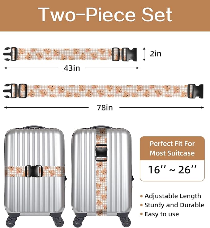Luggage Straps for Suitcases Travel Belt Luggage Band Heavy Duty Traveling Luggage Identifier Cute Women Girls Unique Accesory,