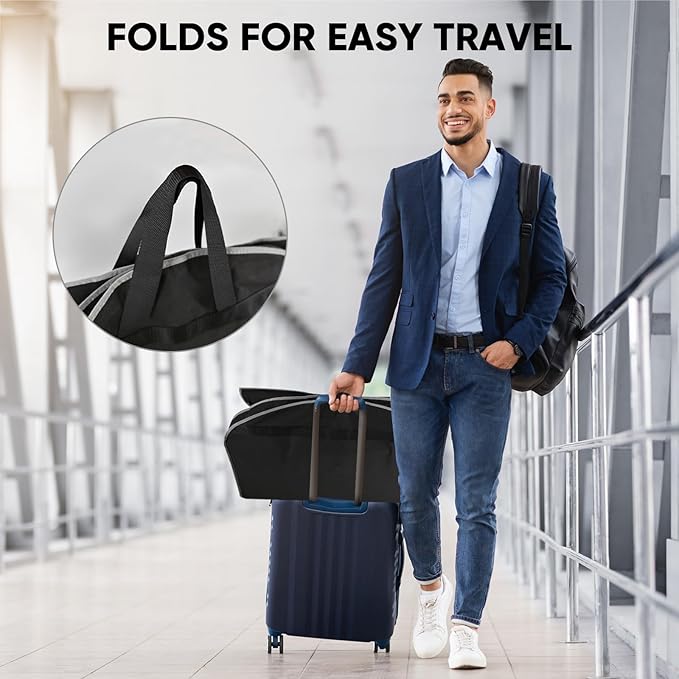 BALEINE 5PK Heavy Duty Garment Bag with Shoe Storage Travel Bag for Dresses, Suit, Coats Travel Essential (60", Black)