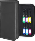 Portable Zippered Key Organizer, Waterproof Fireproof Key Case with 12 Key Hooks and Tags,Portable Key Storage for Rental Management Real Estate Sales Hotel Executives and Car Service (12 keys)