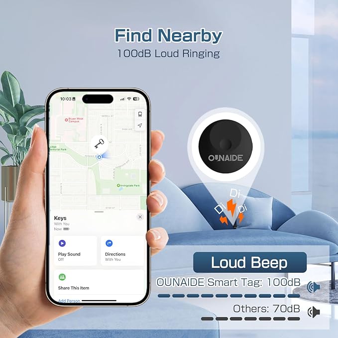 Air-Tags-2 Pack, Smart Air Tracker Tag, Bluetooth Tracker for Apple Find My (iOS Only), Waterproof Key Finder Tracking Device for Kids Keys Luggage Bags Wallets Pets and More - Black&White