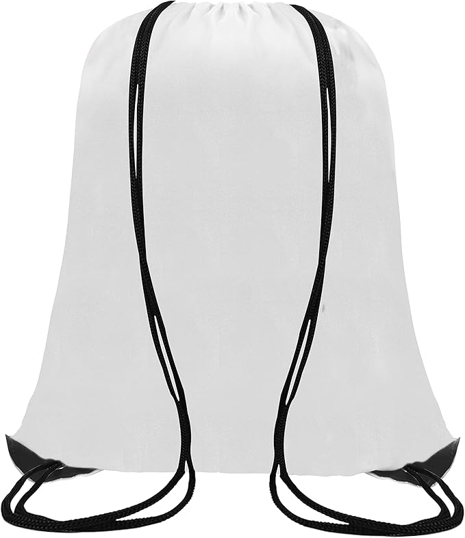 60 Pieces Drawstring Backpack Bags Sports Sackpack Bulk Cinch Gym Bag For Women Men Outdoor Sports Backpack（White）