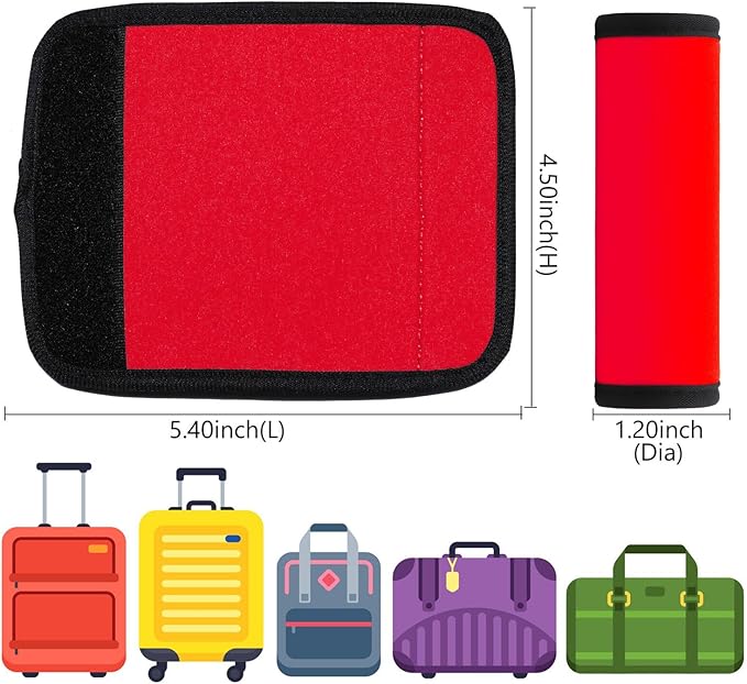 Neoprene Luggage Handle Wraps for Traveling Bright Color Luggage Tags/Handle Wraps/Handle Covers-Mixed 5 Colors