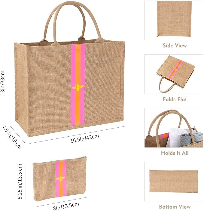 Large Beach Bag Jute Woven Tote