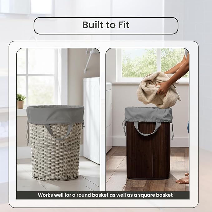 LFH Home Cotton Canvas Large Laundry Bag with Handle, Heavy Duty Drawstring Closure Washable Laundry Bags, School Travel, Home, Hotel, College Dorm, Organizer Sack, Toys Clothes 20x30 (Pack of 6)-Grey