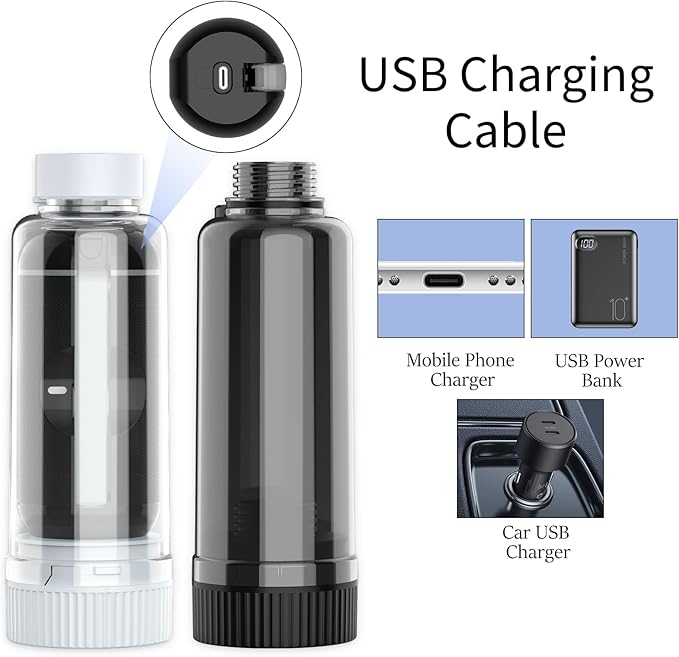 Portable Bidet for Travel, VITCOCO Electric Travel Bidet Sprayer with 2 Water Bottles and Zip Case, Rechargeable High Pressure Handheld Bidets Perfect for Personal Cleaning, Gift for Women,Friend,etc.