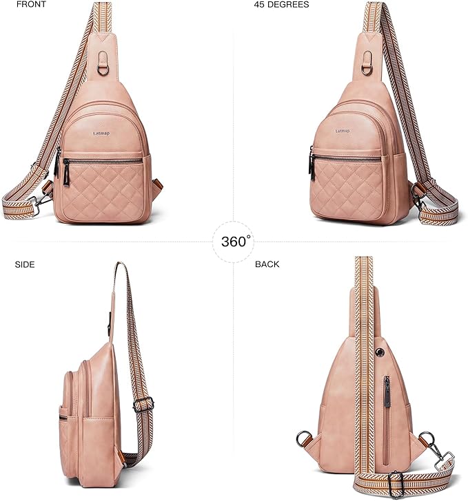 Sling Bag For Women Fanny Pack Crossbody Travel Shoulder Belt Bags Tote Backpack Purse Faux Leather