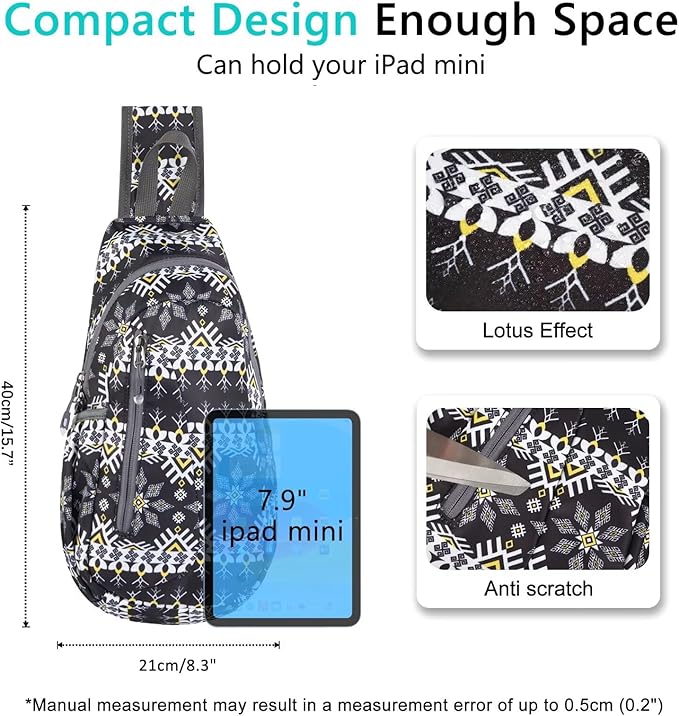 TITECOUGO Small Sling Bag, Lightweight Crossbody Backpack for Men Women, Shoulder Bag for Sports and Outdoor