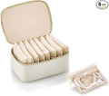Vlando Graduation Gifts for Her,Travel Jewelry Case with 8 Velvet Jewelry Bags Jewelry Travel Organizer Box for Girls Jewelry Box for Rings Earrings Brides Gifts Birthday Gifts for Women Teen(White)