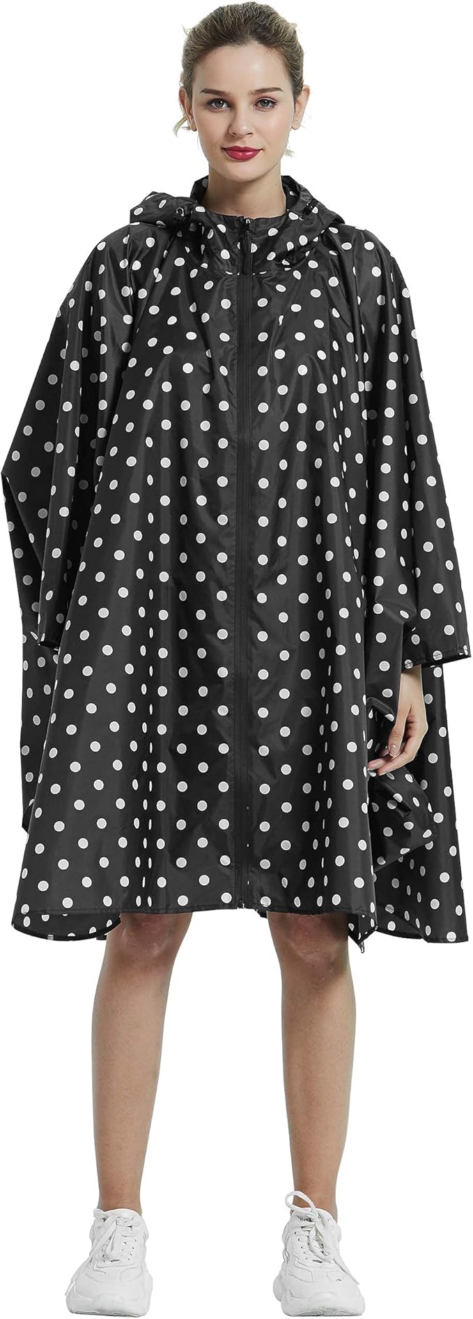 Rain Poncho Jacket Coat Hooded Zipper Style for Women/Men/Adult with Pocket