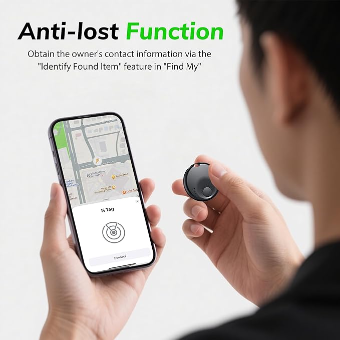 Tracker Tag-4 Pack - Smart Bluetooth Tracker, Works with Apple Find My APP (iOS Only, Not for Android), Smart Tag Keys Finder and Item Locator for Keys, Bags, Luggage, Pets and Wallet