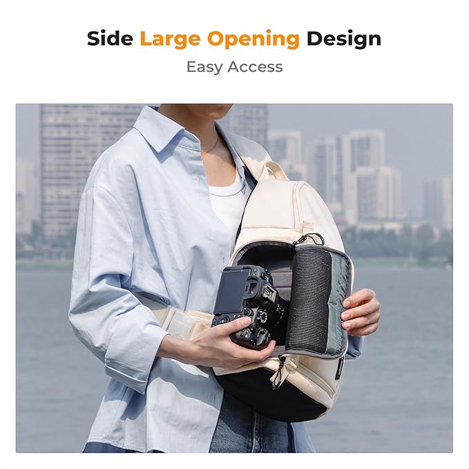 K&F CONCEPT Camera Sling Bag Crossbody Bag Camera Shoulder Backpack DSLR/SLR/Mirrorless Photography Bags Compatible with Canon/Nikon/Sony/Fuji/Gopro/DJI