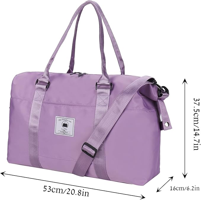 Travel Duffle Bag, Waterproof Sport Tote Gym Bag for Women Men, Overnight Weekender Carry On Bag with Wet Pocket