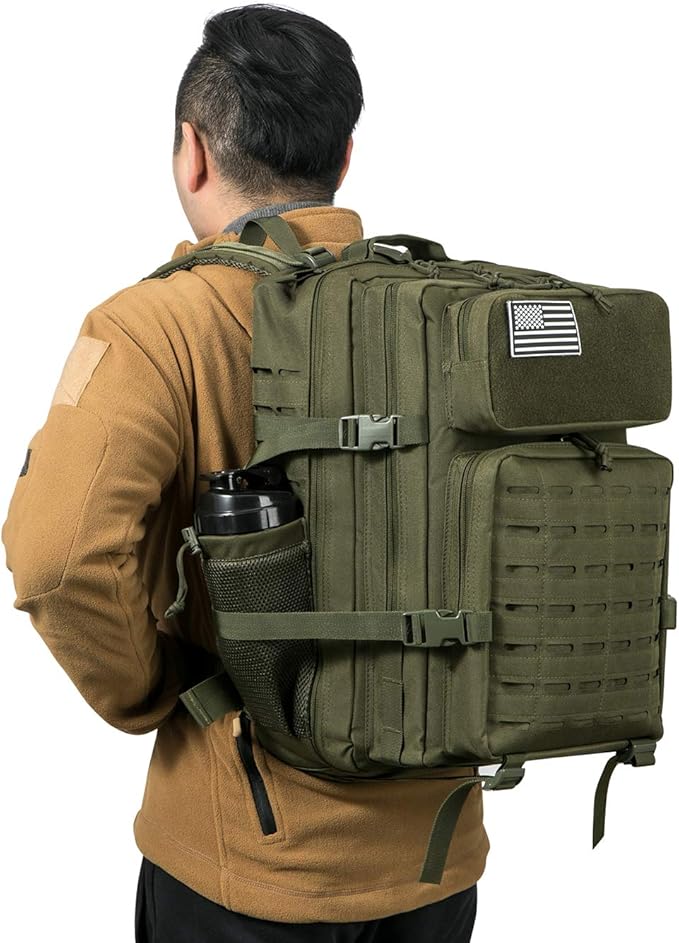 QT&QY 45L Military Tactical Backpacks For Men Camping Hiking Trekking Daypack Bug Out Bag Lage MOLLE 3 Day Assault Pack