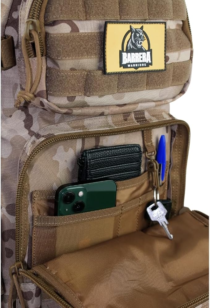 25 L Tactical Backpack: durable military-style backpack with MOLLE system for everyday use, travel, gym, hiking, fishing, camping, and outdoor sports. (MULTICAM CAMO 25L)