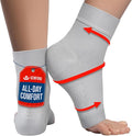 KEMFORD Ankle Compression Sleeve - Plantar Fasciitis Braces - Open Toe Compression Socks for Swelling, Sprain, Neuropathy, Foot Arch Support for Men and Women - 20-30mmhg, 2XL, Grey
