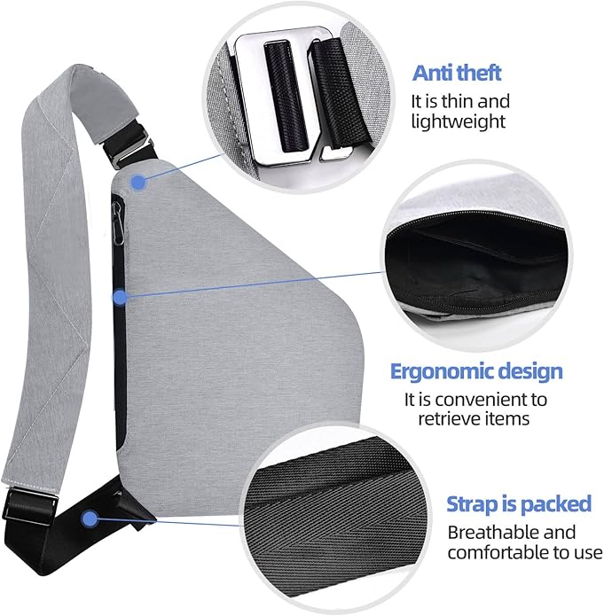 Anti Theft Crossbody Bag,Anti Theft Travel Bag for Women Men,Sling Crossbody Bag for Travel, Sport, Work